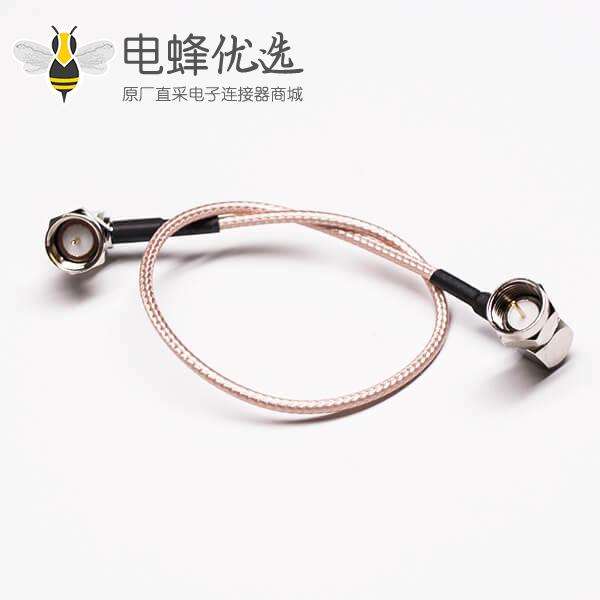 同轴线F头弯式公头转F公头组装线材压接