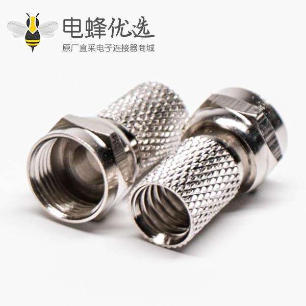 F型连接器公头插头射频同轴连接器焊接接线RG59