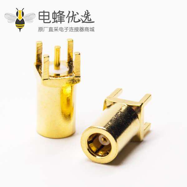 射频连接器mcx母头直式镀金插孔接PCB板