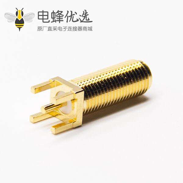 SMA射频接口连接器直式镀金插板接PCB板