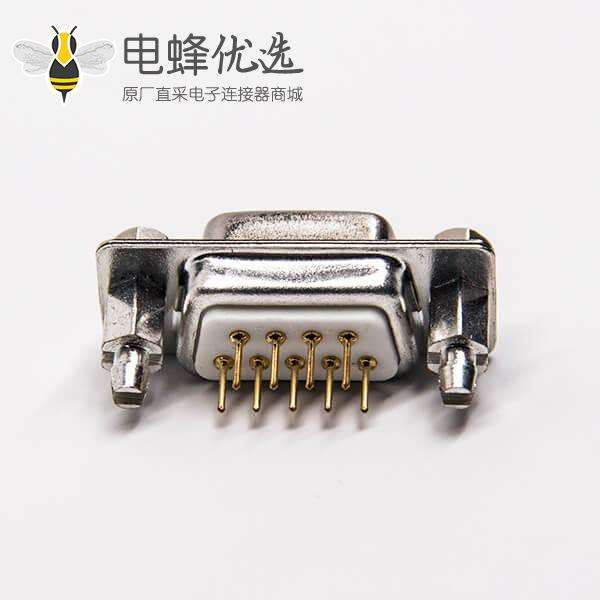 车针D sub连接器直式180度母头铆锁式插板接PCB板