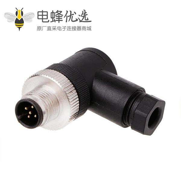 M12 防水塑料接头弯头公头可现场安装传感器圆形连接器