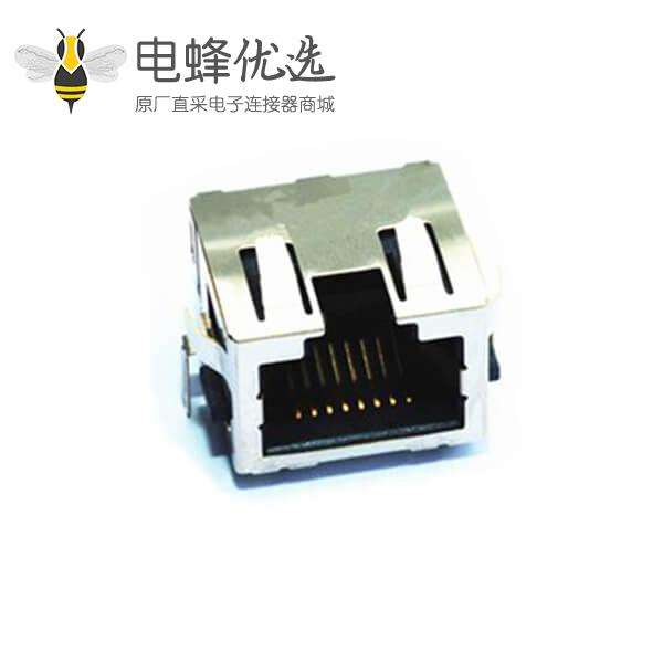 立式RJ45单口连接器母头PCB板插板式
