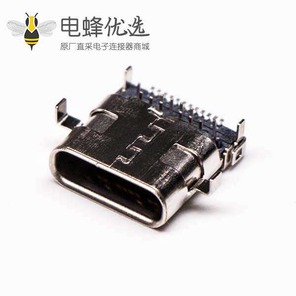 usbtype c母座弯头90度沉板式插板smt