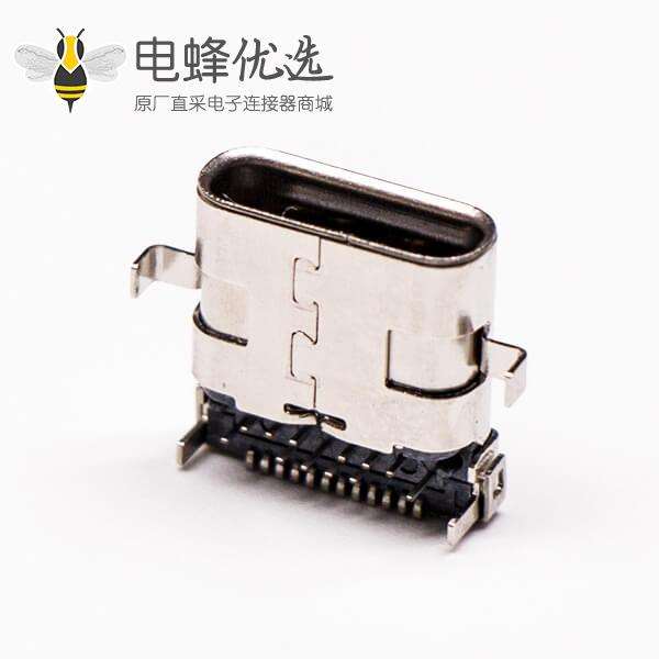 usbtype c母座弯头90度沉板式插板smt