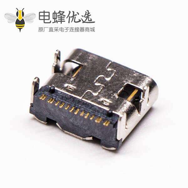usb2.0 type-c接口弯式90度单排smt接PCB板