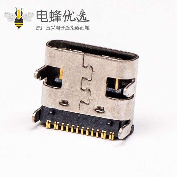 usb2.0 type-c接口弯式90度单排smt接PCB板