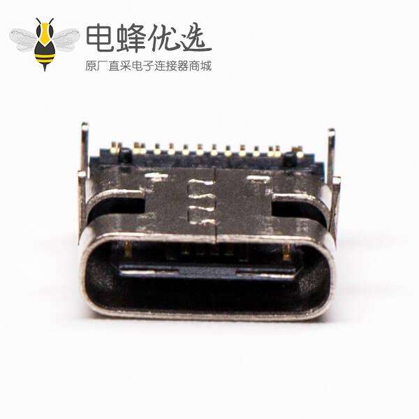 usb2.0 type-c接口弯式90度单排smt接PCB板