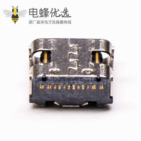 usb2.0 type-c接口弯式90度单排smt接PCB板