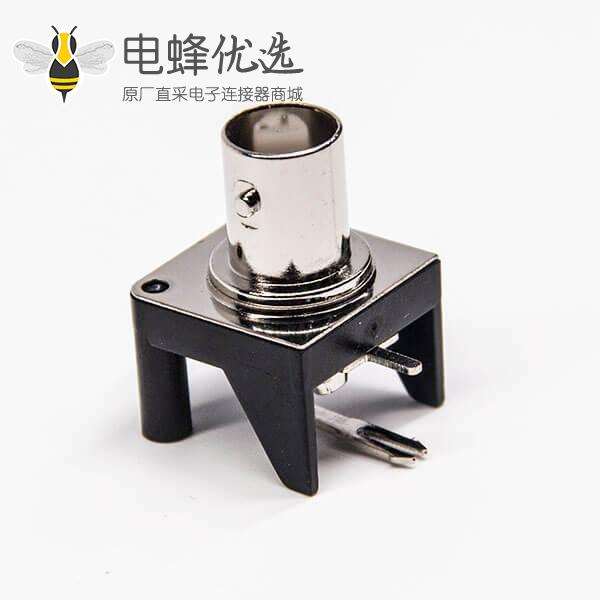 弯脚bnc连接器母头90度穿孔插PCB板