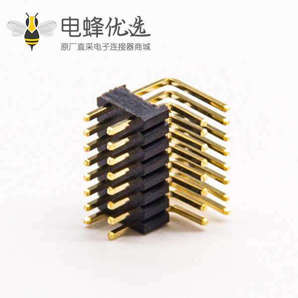 16p排针弯式90度间距1.27mm2&times;8PIN插孔