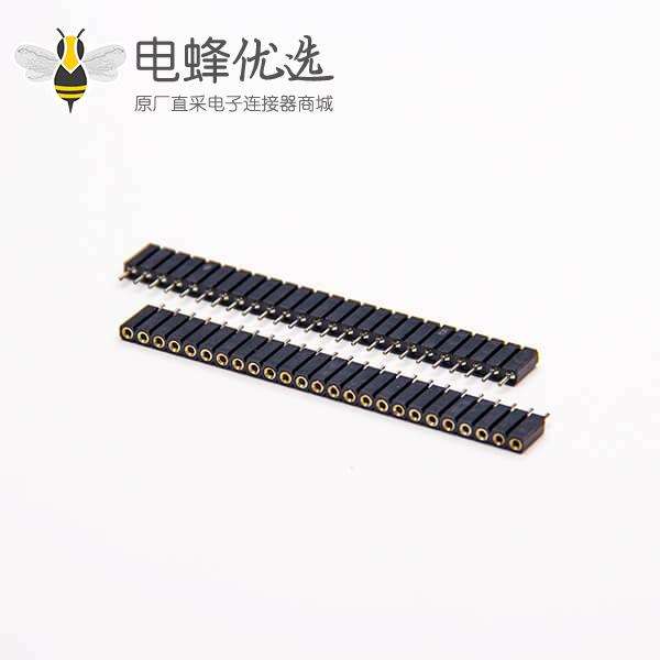 25pin单排排母直式180度间距2.54mm长10mm