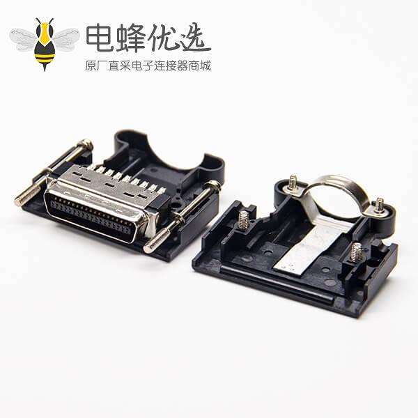 SISI MDR 36 Pin螺丝式直式MDR连接器黑色塑料外壳焊接式