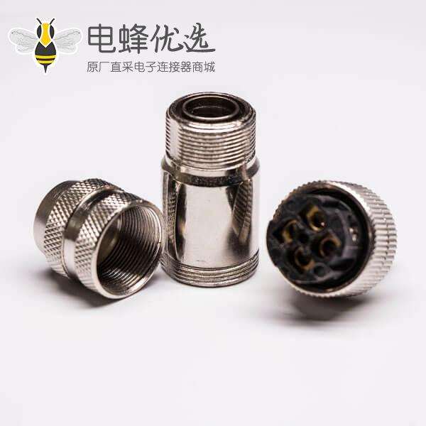 M12工业防水连接器公头组装式屏蔽型航空插头