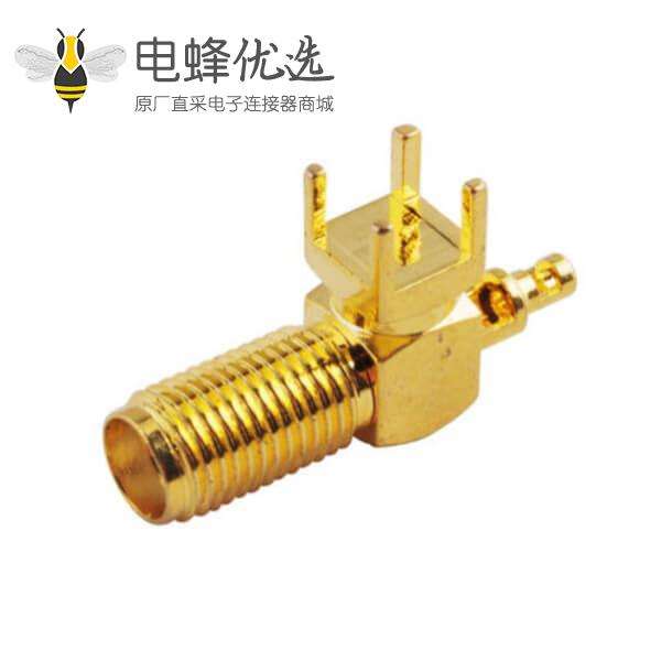 SMA插板焊线弯式连接器