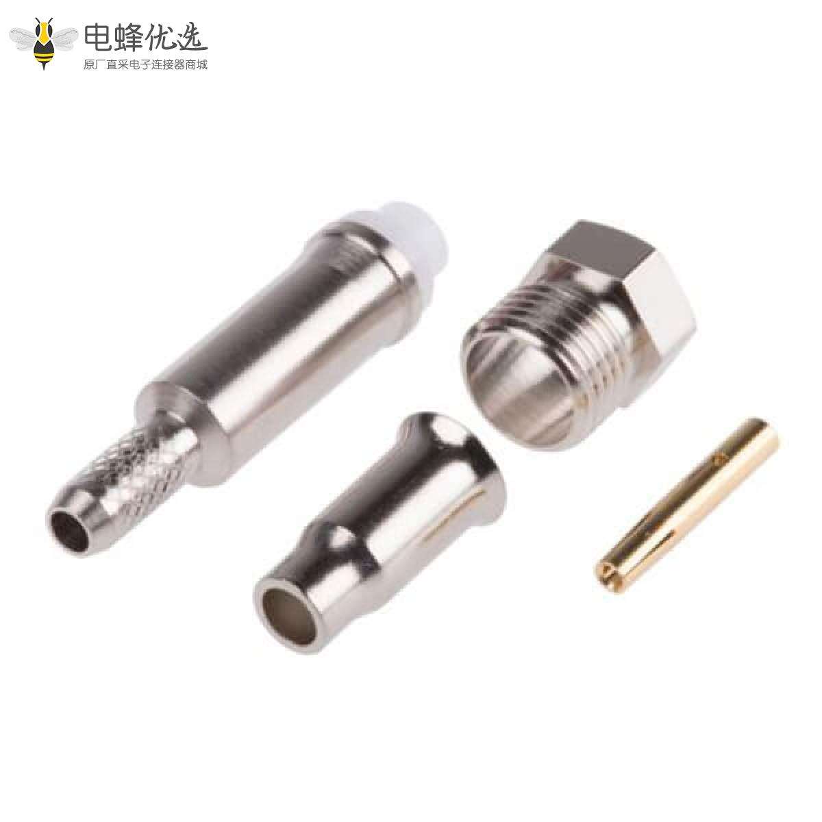 FME直式电缆安装连接器插孔压接端子50&Omega;1.8GHz接线RG174/U