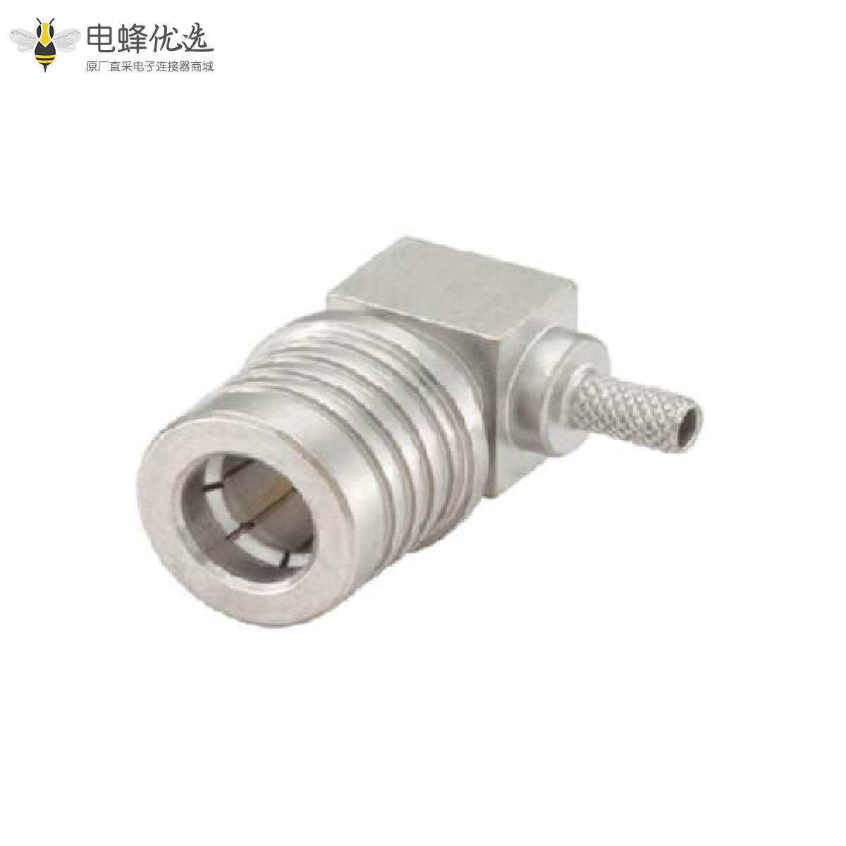 QMA连接器插头直角50&Omega;电缆安装压接焊接端子接线RG174 A/U