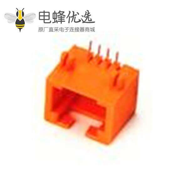 非屏蔽rj45座MINI 1X1 8P电脑网络接口插座连接器接插件不带灯