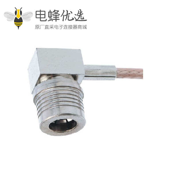 QMA连接器插头压接端接直角50&Omega;电缆安装座接线RG174