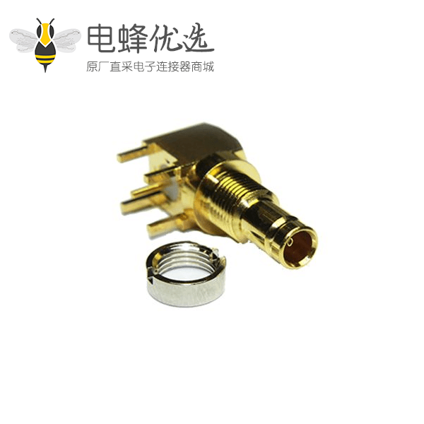 1.0 / 2.3连接器直角75&Omega;插座焊接端接用于PCB安装的微型微型隔板配件