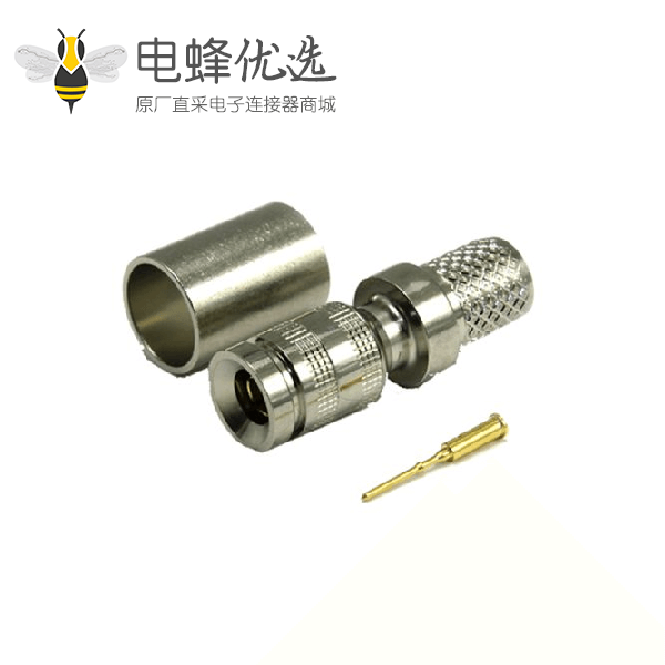 1.0 / 2.3连接器插头压接直75&Omega;端接电缆安装微型隔板配件卡入式