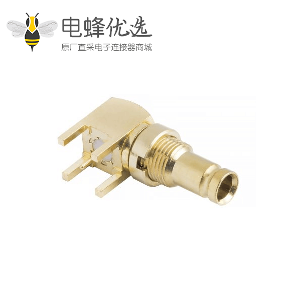 1.0 / 2.3连接器插孔焊接端接直角75&Omega;PCB安装标准隔板配件螺纹6GHz