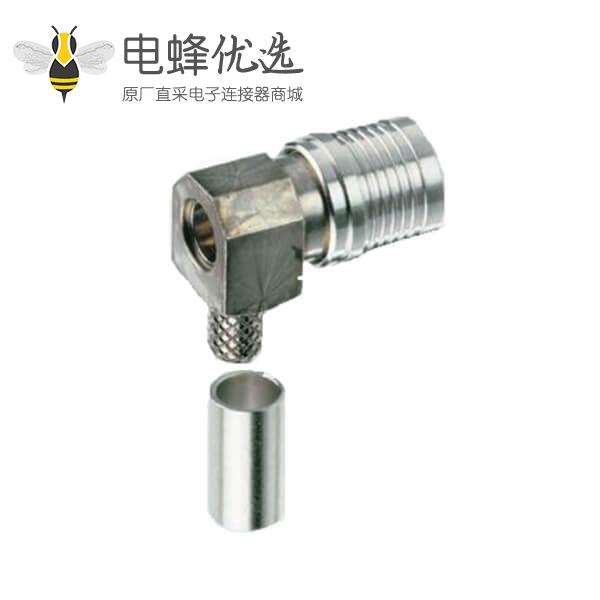 QMA连接器插头压接直角50&Omega;电缆安装座QMA连接器插头压接端子适用于RG188