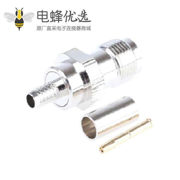 TNC连接器压接端接直径50&Omega;电缆安装母头RG58 / U