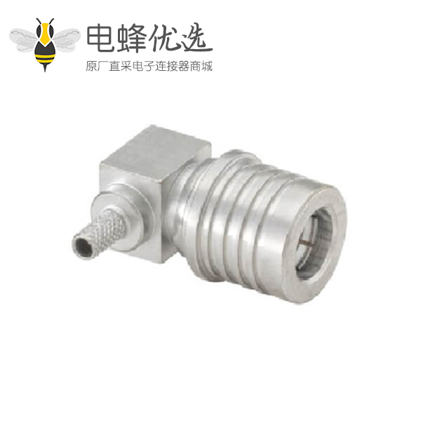 QMA连接器插头直角50&Omega;电缆安装压接焊接端子接线RG174 A/U