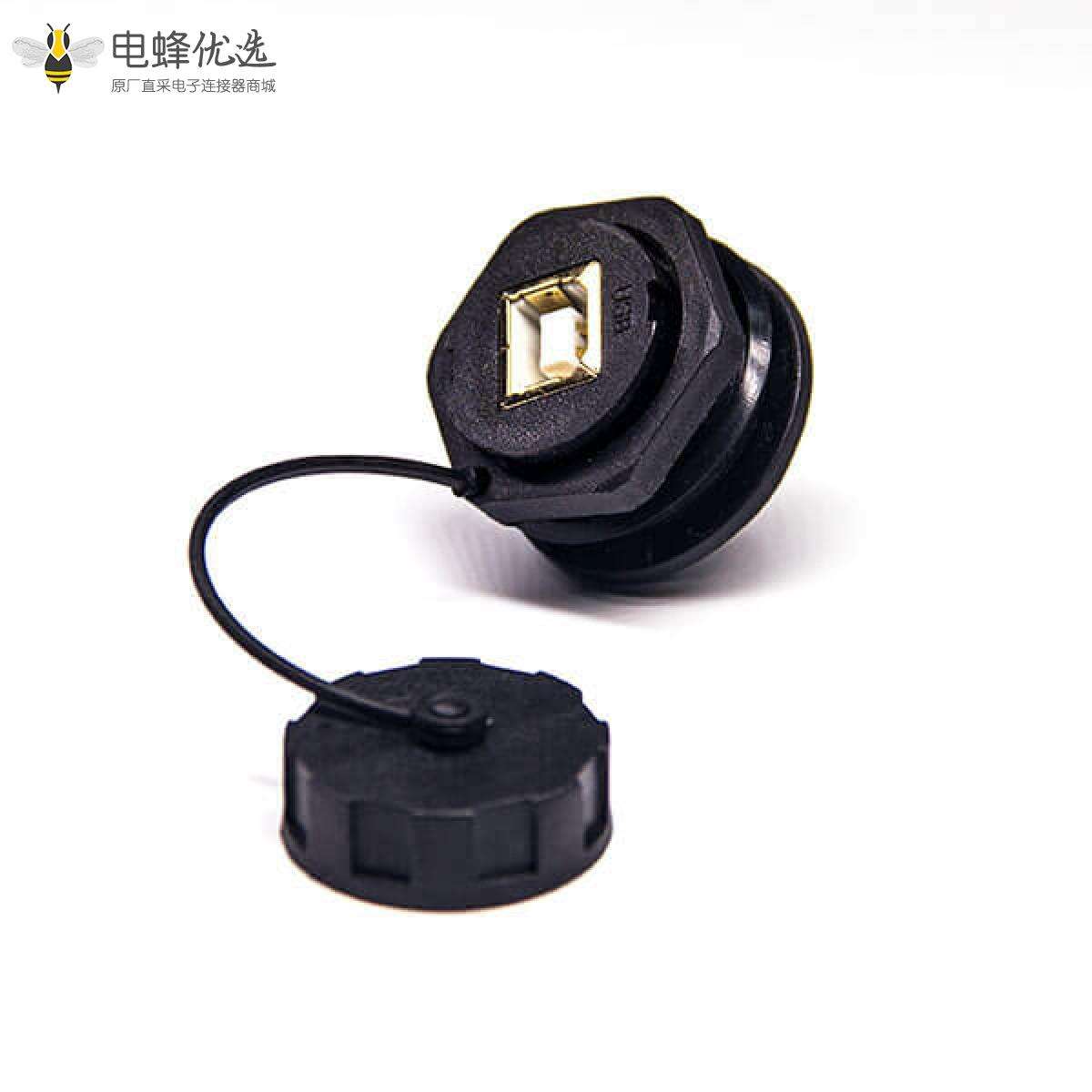 USB BF防水接面板式带防尘盖