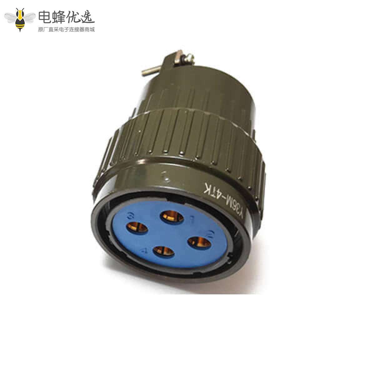 快速卡口深绿色YP36型工防航空插Y36M4芯连接器