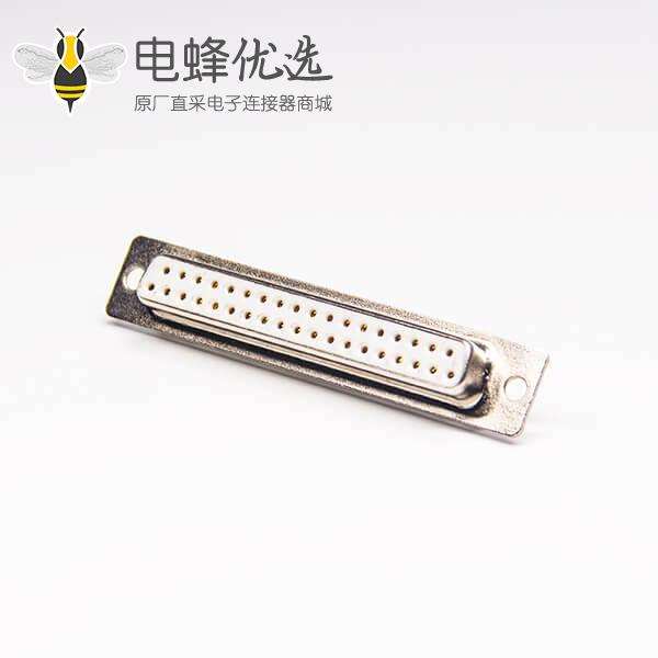 D SUB 2排37pin母头连接器白色胶芯车针焊线式