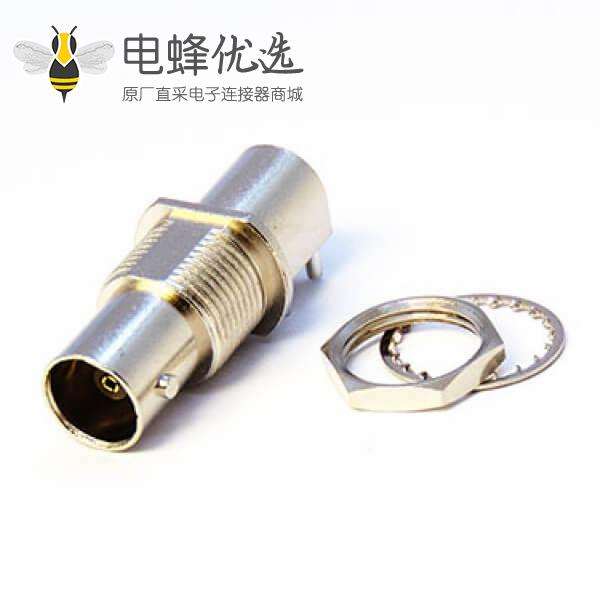 BNC母座接PCB板端接线弯式母头75欧姆