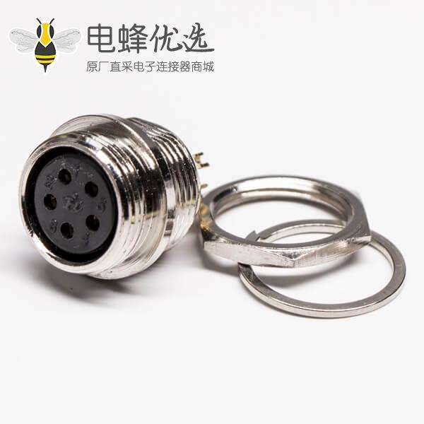 反装GX16-5芯板端连接器母头航空插座