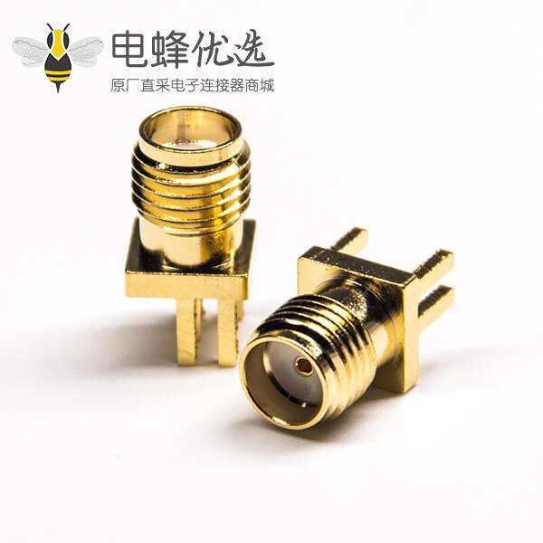 sma接头卡板式直式面板安装接PCB板镀金