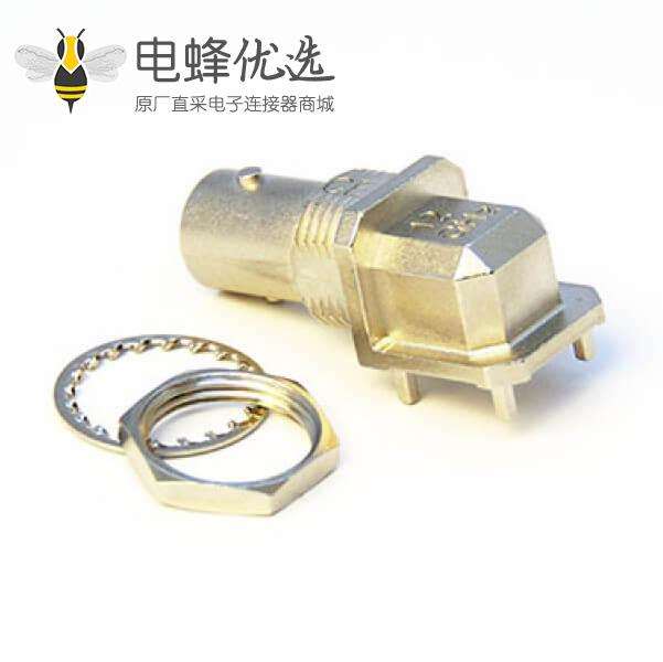 高清BNC接头表贴式连接弯式母头射频同轴连接器