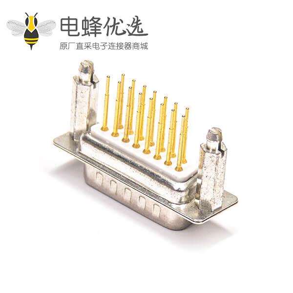 D-sub15PIN公头180度加高焊板镀金车针X2