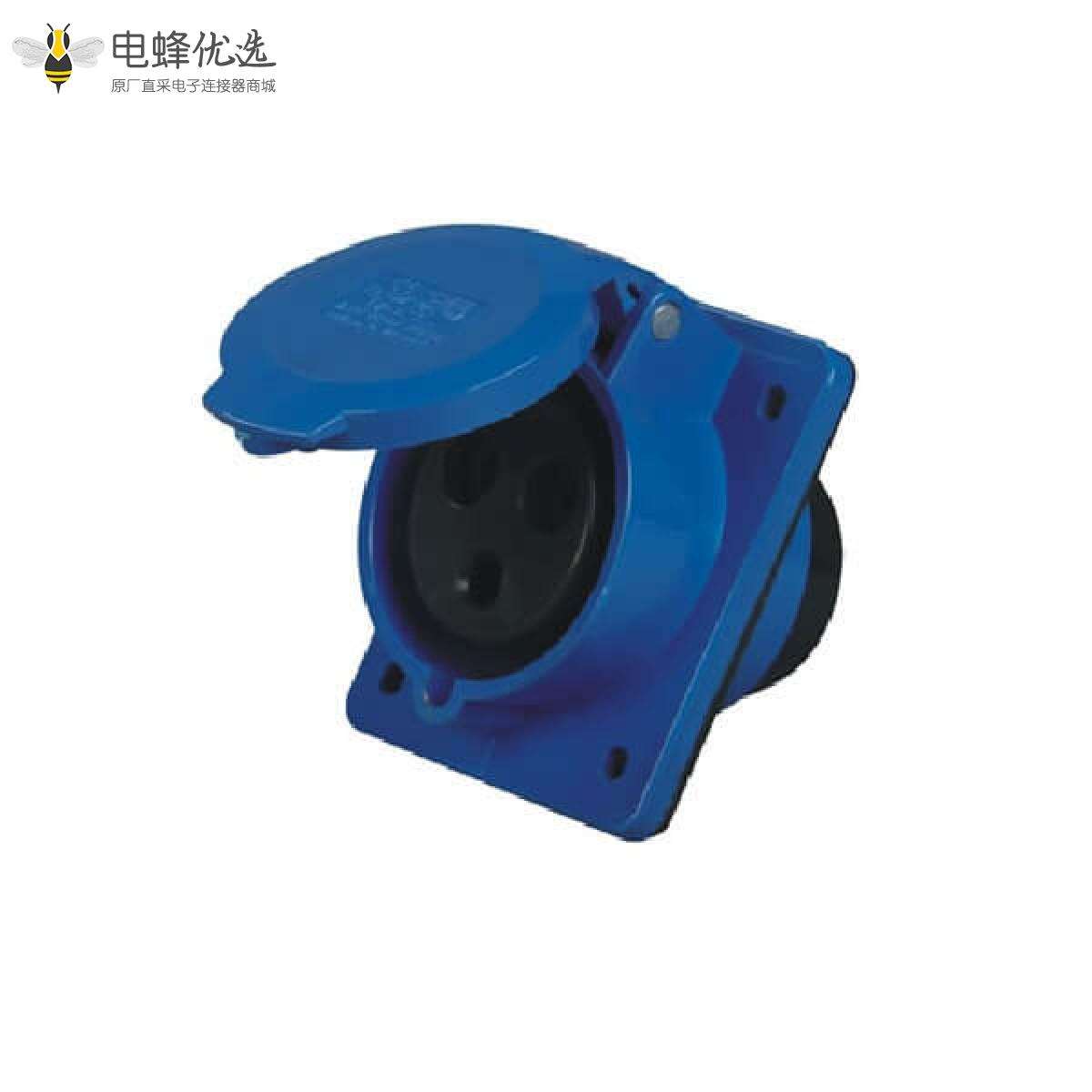 16A IEC60309 工业暗装插座 45度斜插 3芯