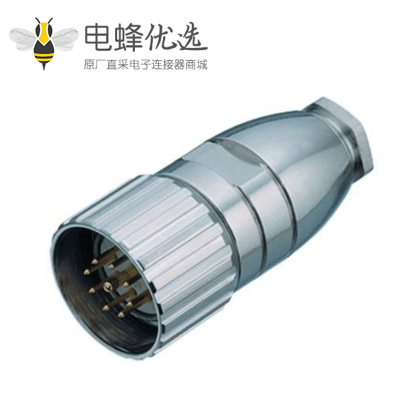 M23航空插头9芯焊线式公插头