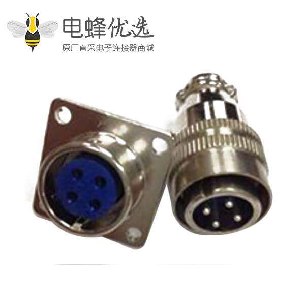 XS16 4芯反装方型卡扣航空插头圆形连接器