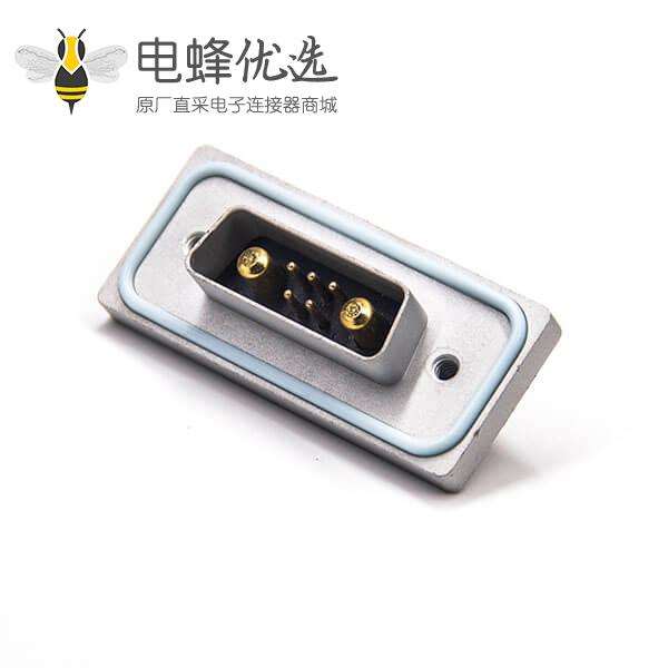 7w2蓝色防水铝合金外壳防水大电流D-sub 7W2公头插板带蓝色防水圈