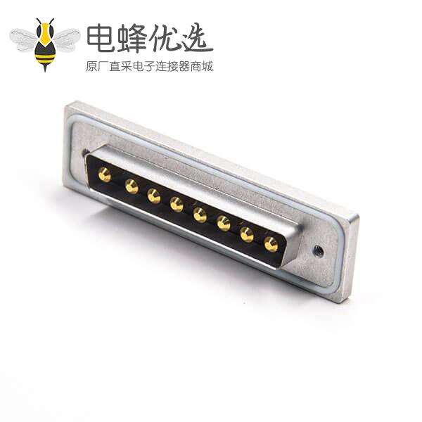 8w8防水铝合金外壳防水大电流D-sub 8W8 公头弯头插板带蓝色防水圈