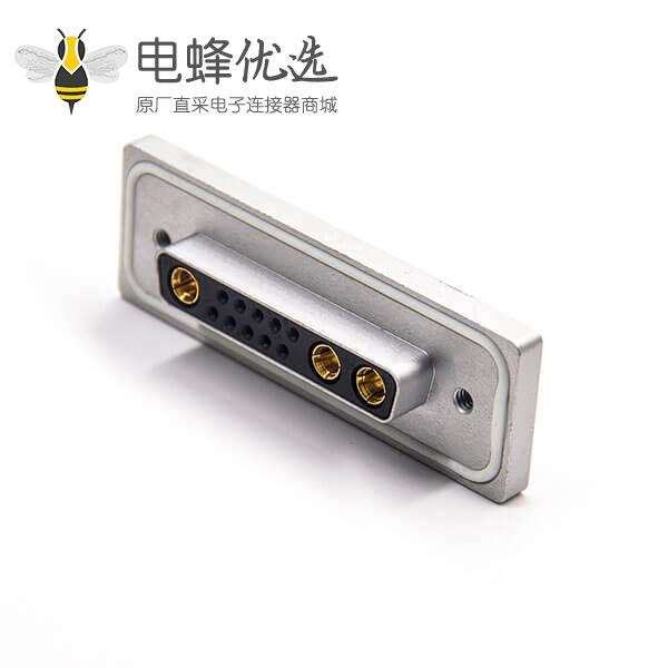 防水13W3 铝合金外壳防水大电流母头弯头插板带白色防水圈