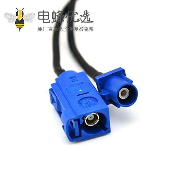 Fakra接头C型公头母头转RCA母头RG174组装线束20CM