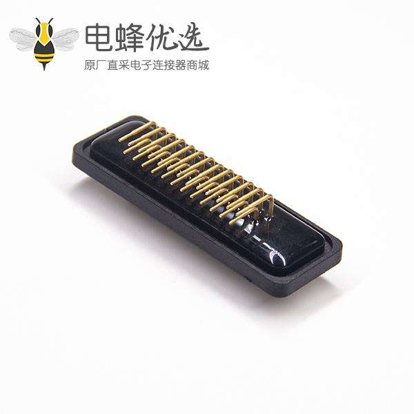 防水D-sub 25针母头2排弯插板铆鱼叉带白色防水套