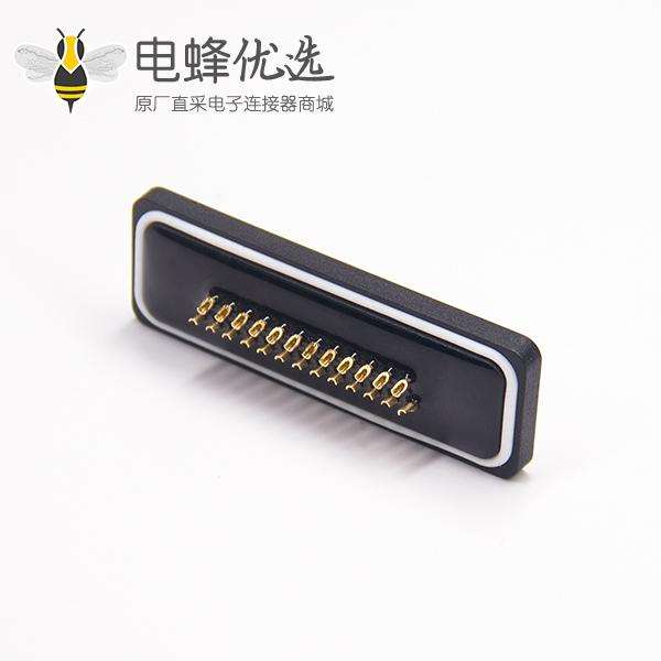 防水D-sub 25针公头2排焊线带白色防水套