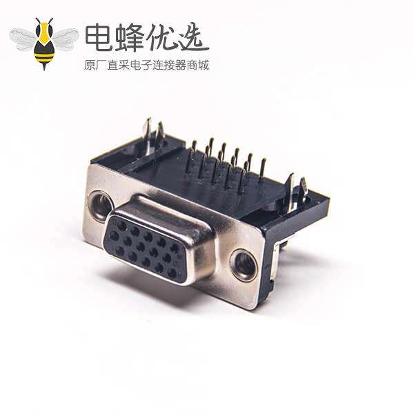 VGA插座 D-SUB连接器 母头8.89黑胶 VGA母座X3