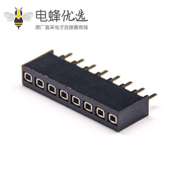 2.54U型排母8孔180度单排插板H6.8mm 2pcs