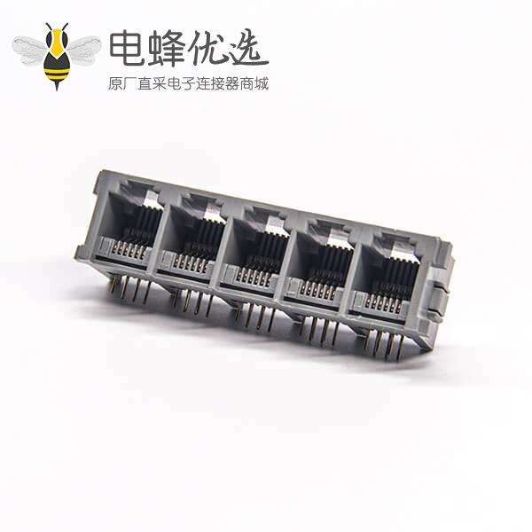 r12插座90度母座1x5端口非屏蔽不带灯