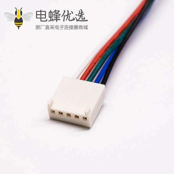 圆形连接器M12 5芯公头前锁板焊线座子转 5Pin 端子 线长30CM